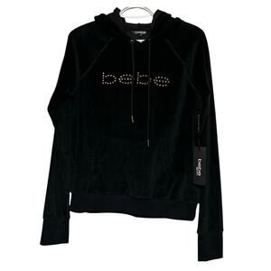 Bebe Sport Women's Black Velour‎ Hoodie Size S